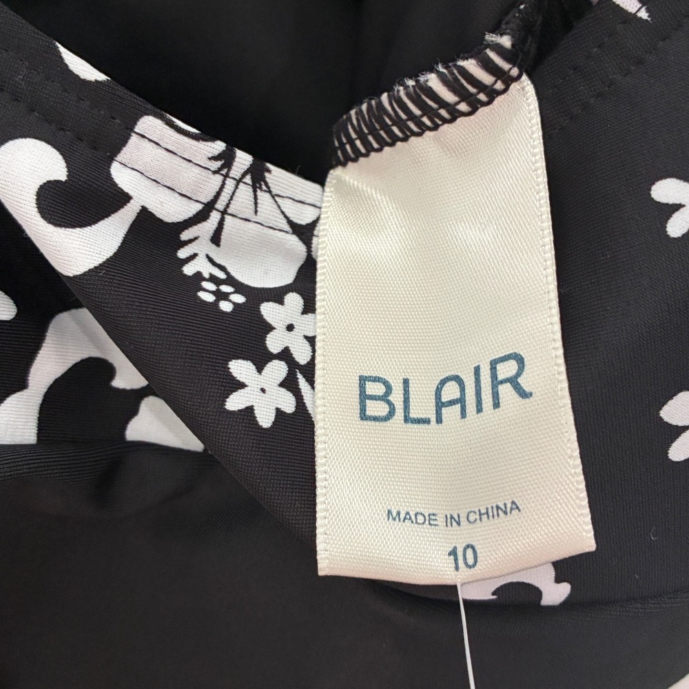Blair Swimsuit Romper Women 10 Black Floral Tummy Trimmer One Piece Swimwear NWT - Picture 5 of 8